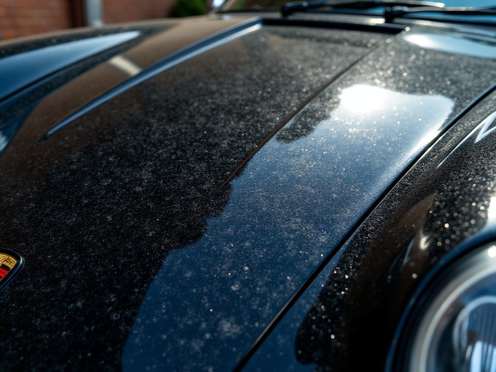 Porsche 911 paint with swirls before paint correction